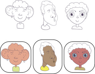 set of cartoon people in avatar style