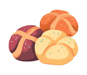 baked bread bun tasty