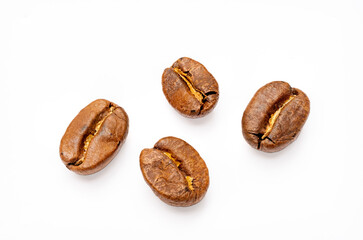 Obraz premium Colombian coffee beans isolated on white