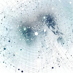 a background of white. Concept of a global network link. display of large data. Communication over social networks in the world's computer networks. using the Internet. 