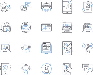 Supporting line icons collection. Encouraging, Nurturing, Assisting, Uplifting, Empathetic, Guiding, Advancing vector and linear illustration. Developing,Inspiring,Facilitating outline signs set