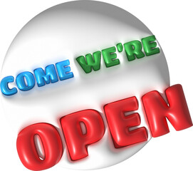 business come we are opening hours icon e-commerce illustration 3d