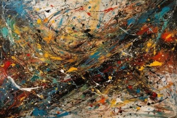 Fototapeta na wymiar Supernova Symphony: Abstract Oil Paintings that Channel the Explosive Power of Cosmic Energy - Generative AI 12