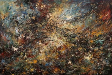 Naklejka na ściany i meble Supernova Symphony: Abstract Oil Paintings that Channel the Explosive Power of Cosmic Energy - Generative AI 9
