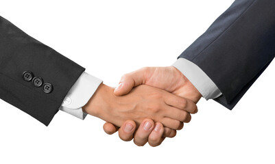 Obraz premium Closeup of Two Business People Shaking Hands