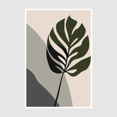 Basic RGBMonstera leaf. Vector illustration. Minimalist design for poster, flyer, brochure