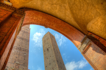 Archway and Tower in Bologna, Italy