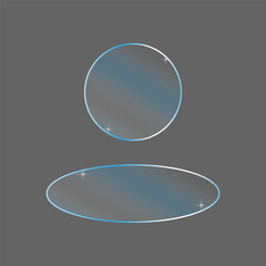 Glass frames in modern style. Square area icon. Vector illustration.