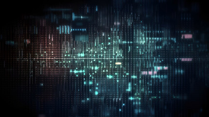 Obraz premium Glitching dot matrix code texture background, Generative AI