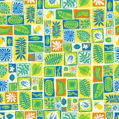 Tropical pattern with tiles - 594483949