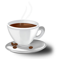 cup of coffee with beans