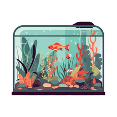 aquarium nature fishes seaweed and bubbles