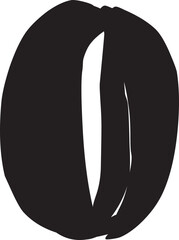 Number 0 alphabet, burr letter thick stroke.