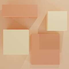Set of realistic colorful abstract 3D room with stand or podium. Minimal wall scene with shadow overlay. Stage showcase, Product display.