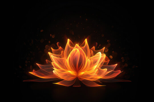 Abstract lotus flower, generative AI	