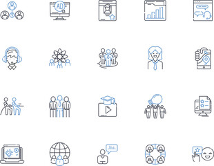 Brotherhood line icons collection. Unity, Bond, Loyalty, Trust, Fraternity, Inclusion, Solidarity vector and linear illustration. Companionship,Kinship,Fellowship outline signs set