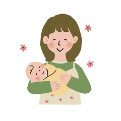 抱っこされて眠る赤ちゃん　子育て　一時預かり　リフレッシュ　サポート