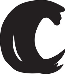 Alphabet burr letter, c lowercase alphabet.