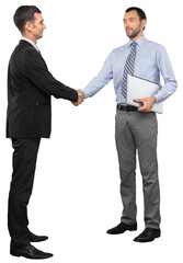 Fototapeta premium Portrait of Two Businessmen Shaking Hands