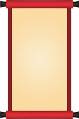 Chinese scroll with red and yellow color in papercut style. Suitable for graphic, banner, card, flyer and many purpose