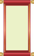 Chinese scroll with red and yellow color in papercut style. Suitable for graphic, banner, card, flyer and many purpose