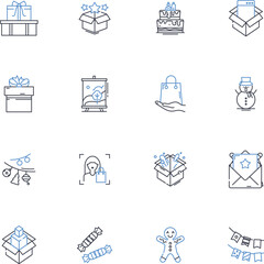 Trinkets line icons collection. Baubles, Souvenirs, Keepsakes, Mementos, Oddities, Curiosities, Knickknacks vector and linear illustration. Remembrances,Collectibles,Memorabilia outline signs set