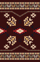Ethnic geometric. Seamless pattern. Mexican blanket, rug. Woven carpet illustration.