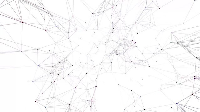 Multicoloured joints of a neural network. Seamless loop.