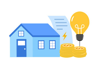 Energy bill or electricity cost concept vector illustration.