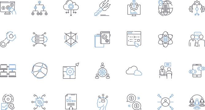 Response line icons collection. Feedback, Reaction, Behavior, Answer, Reply, Return, Acknowledgment vector and linear illustration. Retort,Reflex,Outcome outline signs set