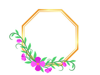 Frame Background with Flower Illustration

