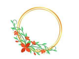 Frame Background with Floral Illustration