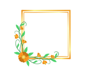Frame Background with Floral Illustration