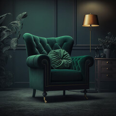 luxury living room armchair, Generative AI