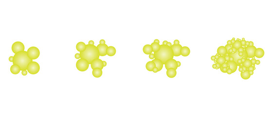 foam bubble yellow vector illustration isolated on white background.