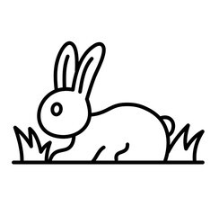 rabbit bunny cartoon outline icon