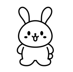 Obraz na płótnie Canvas rabbit bunny cartoon outline icon