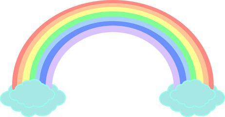 雲に虹が架かっているカラーイラスト