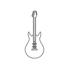 Fototapeta na wymiar Isolated electric guitar outline icon Flat design Vector