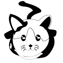 cat head face looking up silhouette