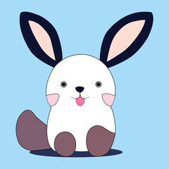 Obraz premium Furry Friend An Adorable Rabbit Illustration