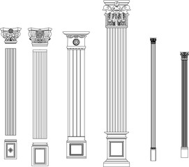 Roman classic vintage column illustration vector sketch