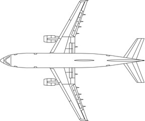 Side patch airplane illustration vector sketch