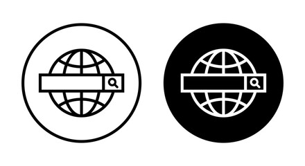 Website search engine icon vector in flat style