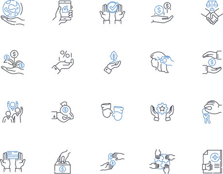 Personal space line icons collection. Boundary, Privacy, Territory, Isolation, Solitude, Seclusion, Distance vector and linear illustration. Independence,Barrier,Sanctuary outline signs set