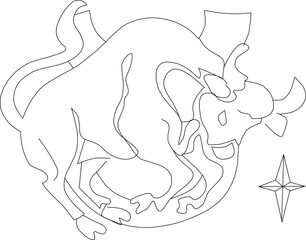 Star horoscope zodiac symbol logo illustration vector sketch