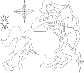 Star horoscope zodiac symbol logo illustration vector sketch