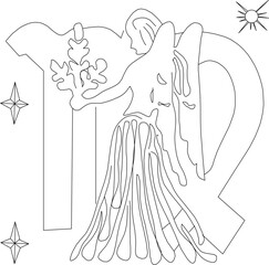 Star horoscope zodiac symbol logo illustration vector sketch