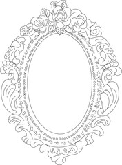 Vector illustration sketch of classic roman vintage ornate ornament mirror