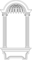 Vector illustration sketch of classic window pillar ornament